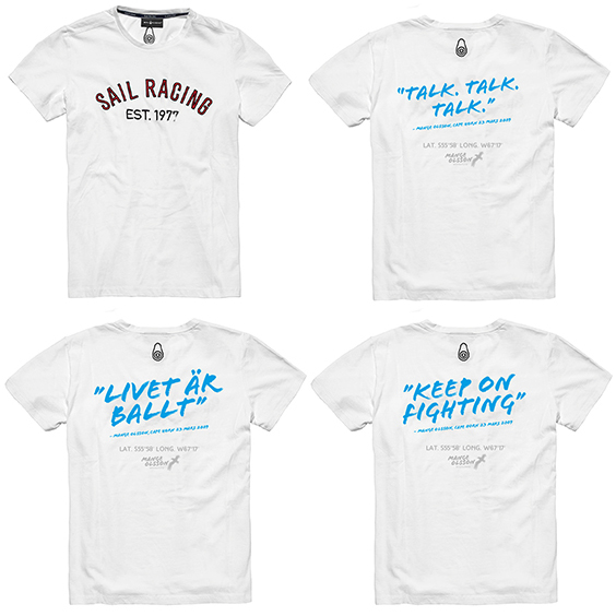 Unik t-shirt från Sail Racing som stöd till Mange Olssons Minnesfond.