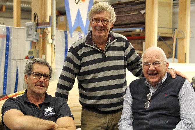 Leif Carlsson, Håkan Södergren och Sune Carlsson. Foto Sune Carlsson Båtvarv