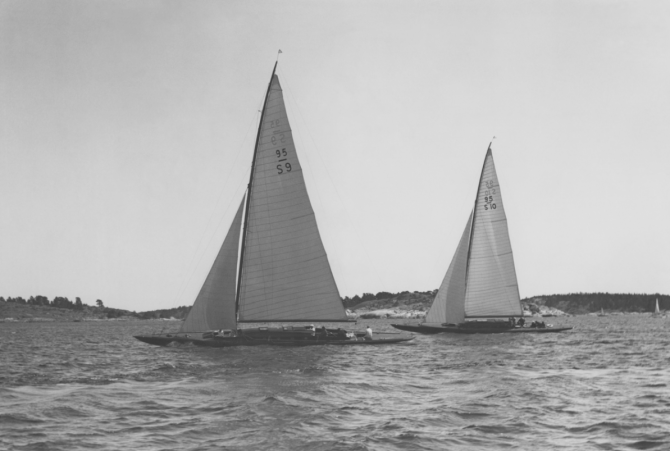 Marga leder före La Morena i duellen 1937. Foto Sjöhistoriska 